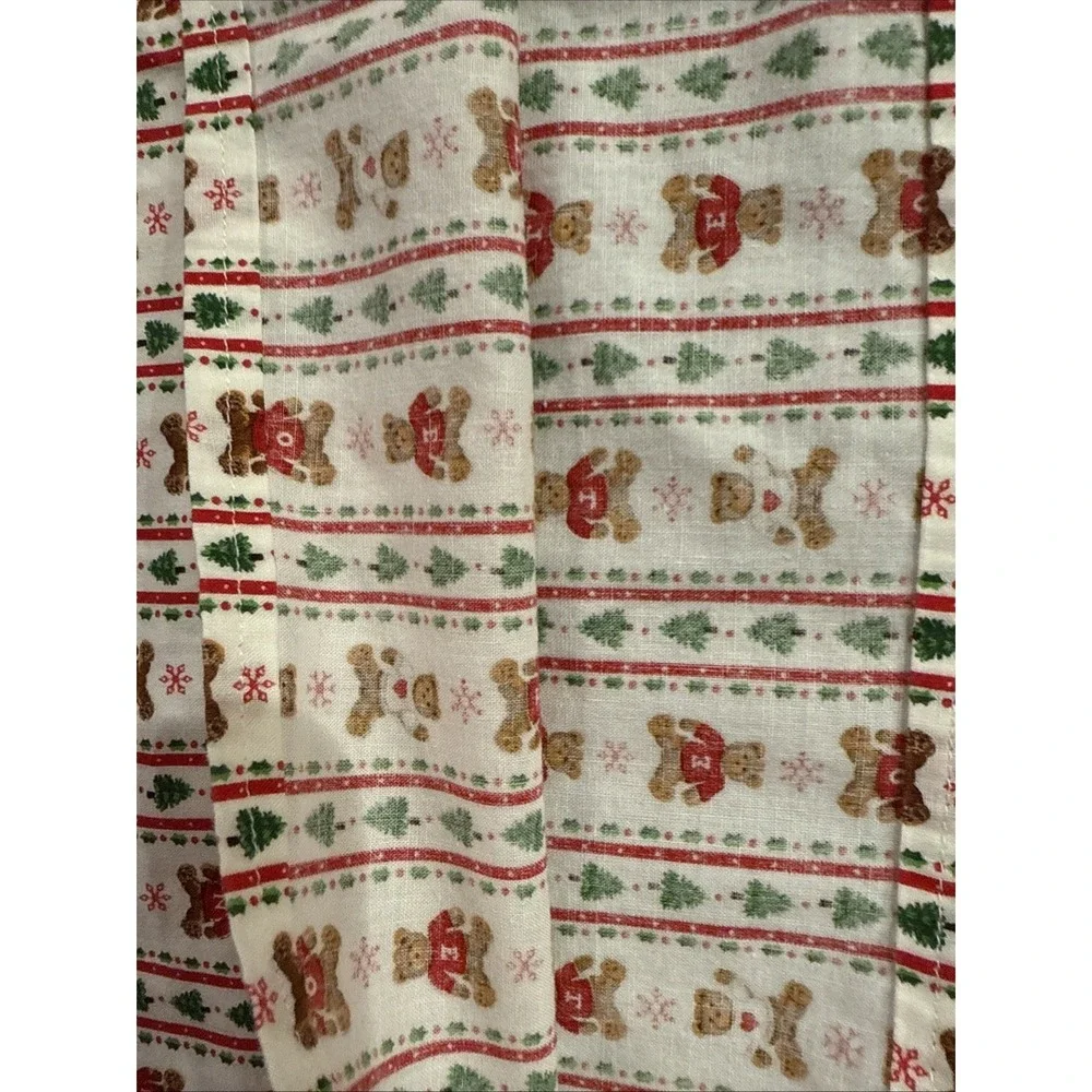 Vintage Cottage Core Pillowcase Christmas Teddy Bear King Size EUC Handmade